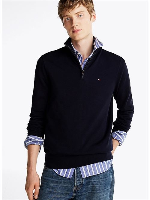 Mock neck sweater with half zip Tommy Hilfiger | MW0MW37331DW5.DW5